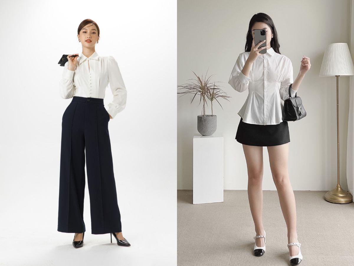 Tôn dáng eo thon với các kiểu áo sơ mi ôm nhẹ cho dáng đồng hồ cát