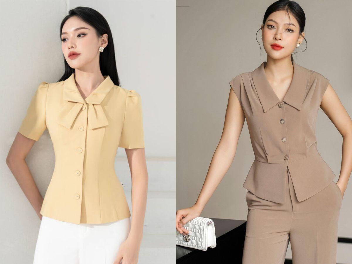  Chọn áo sơ mi nhấn eo để tạo đường cong cho dáng chữ nhật