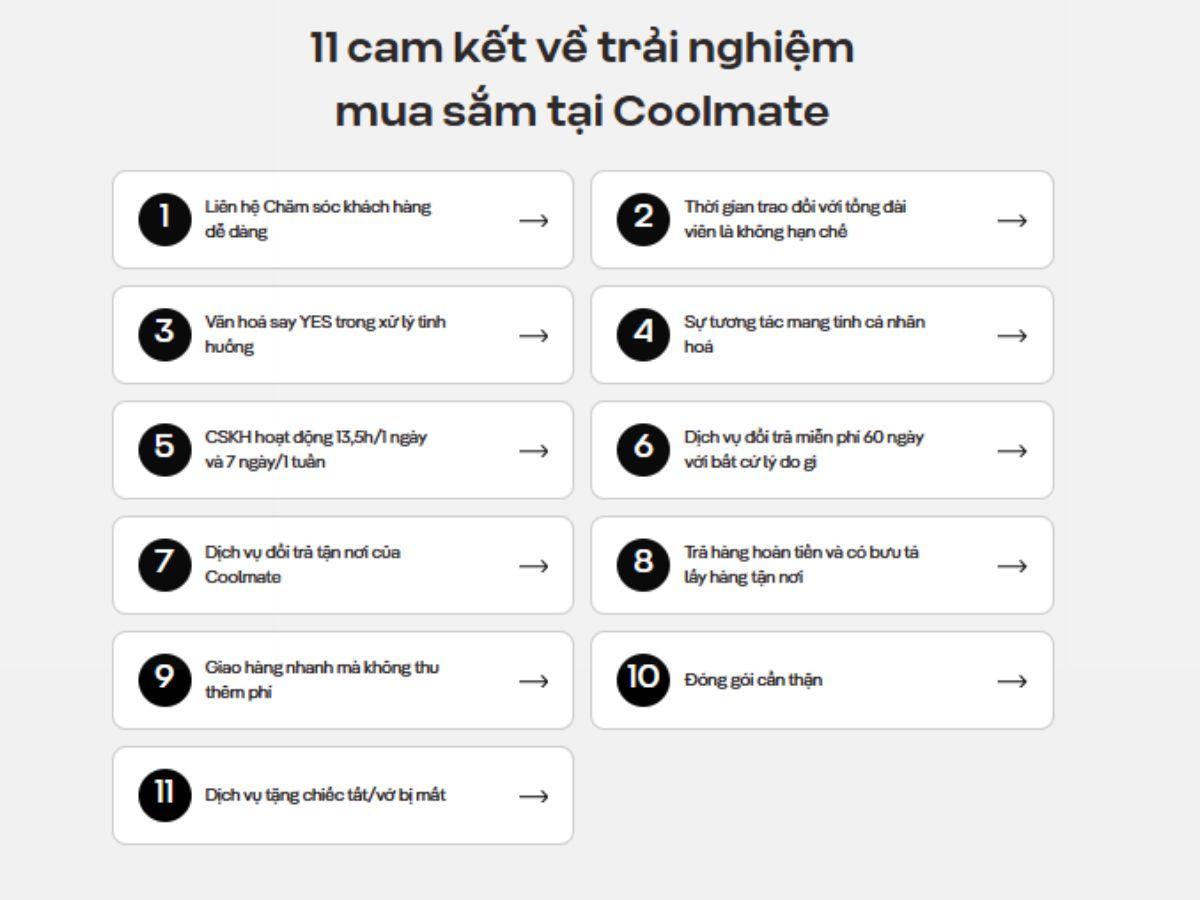 Độ uy tín thể hiện trên 11 cam kết