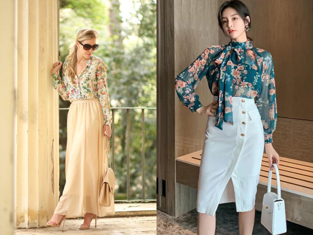Thanh lịch dự tiệc cùng áo sơ mi voan