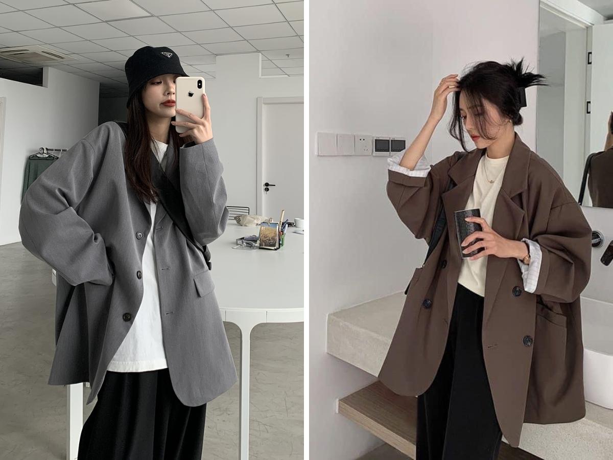 Áo vest nữ Hàn Quốc form rộng (Oversized Blazer) thoải mái