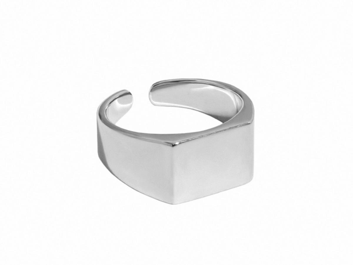 Nhẫn Signet Thép không gỉ mặt vuông khắc chữ/biểu tượng