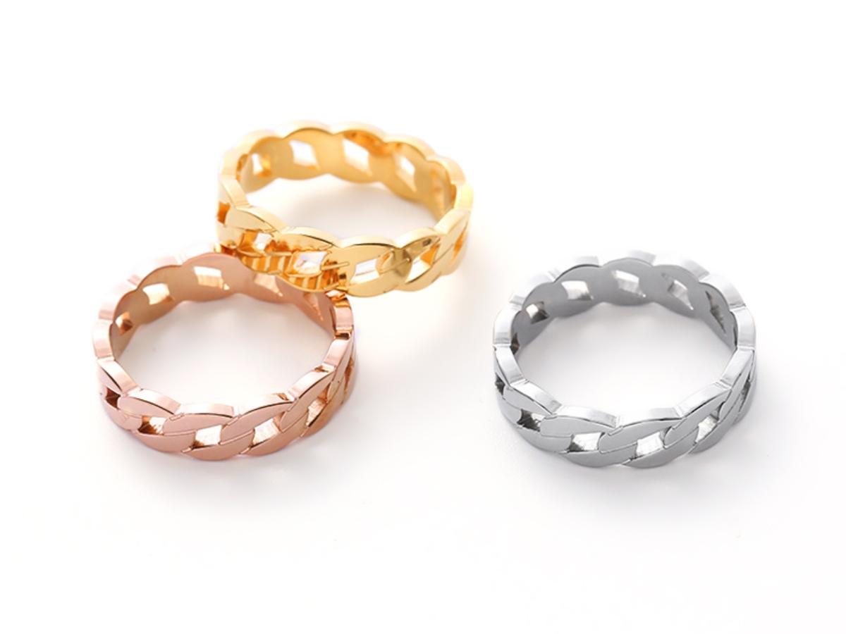 Nhẫn Thép không gỉ bản to kiểu mắt xích (Chain Link)