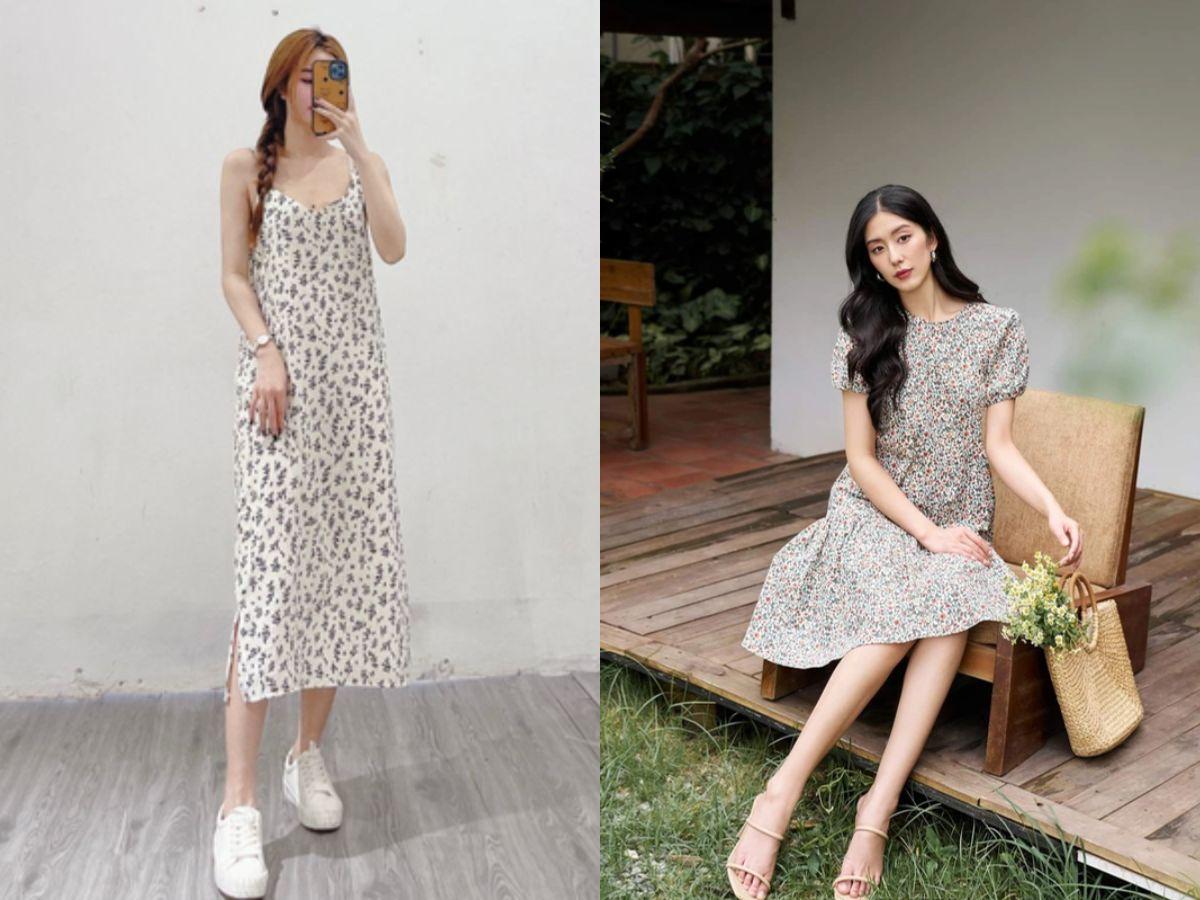 Mỗi phong cách thời trang có cách mix giày dép và đầm hoa nhí khác nhau