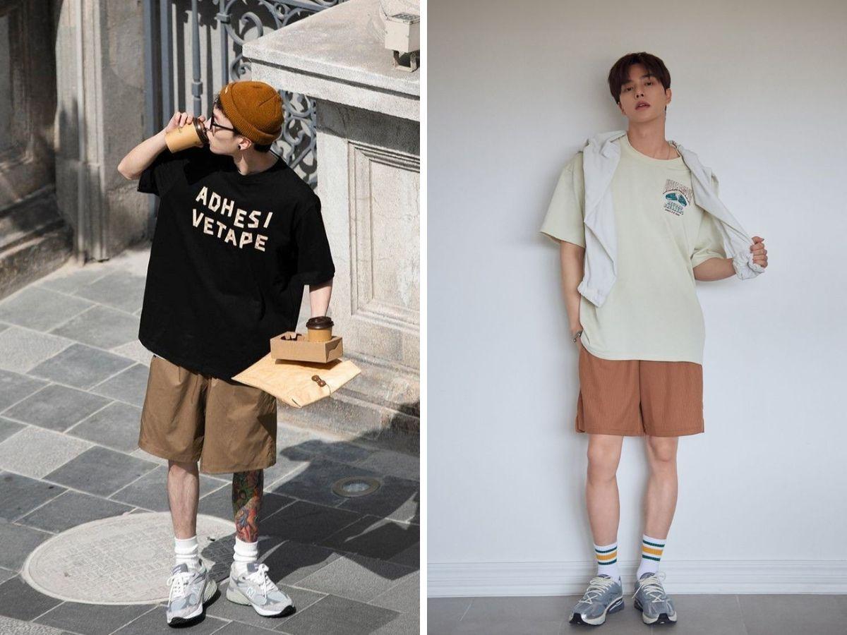 Outfit basic cùng áo thun và quần short