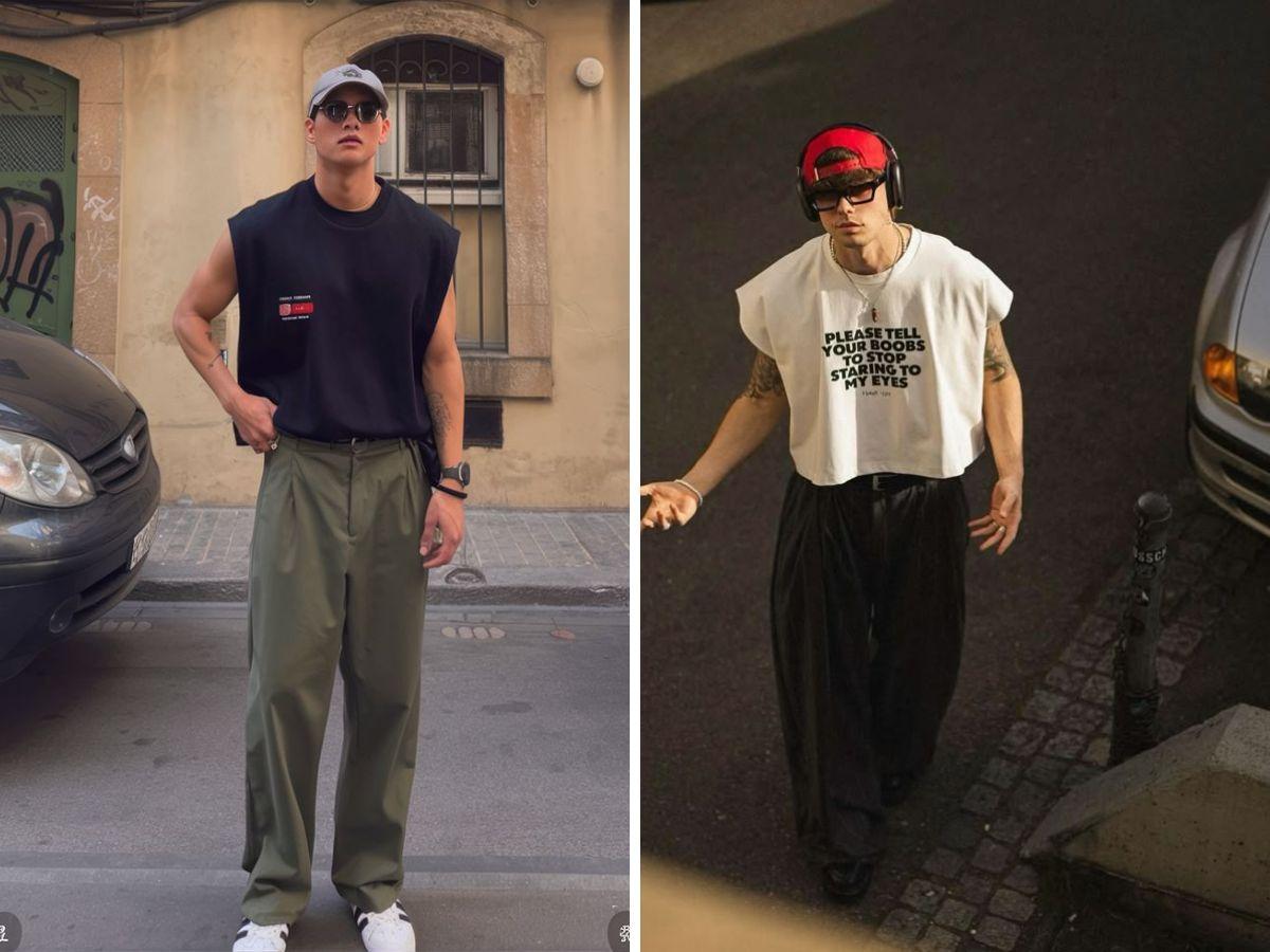 Street Style cùng áo tank top và quần Jogger