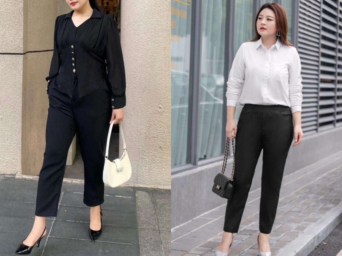 Quần tây ống đứng mix áo sơ mi lụa cho nàng chuyên nghiệp