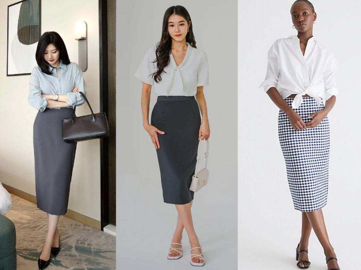 Phối đồ với chân váy bút chì cho nàng công sở