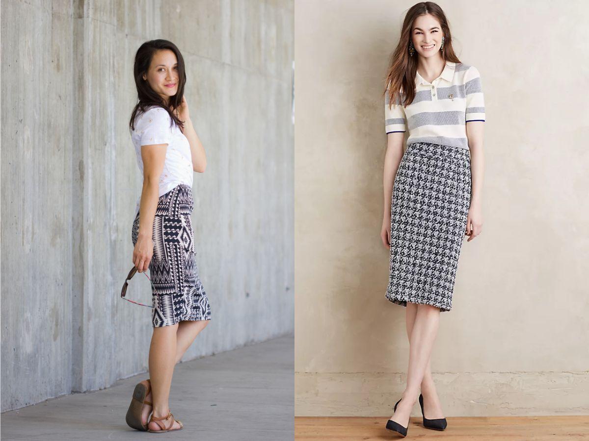 Năng động cùng áo thun và váy bút chì