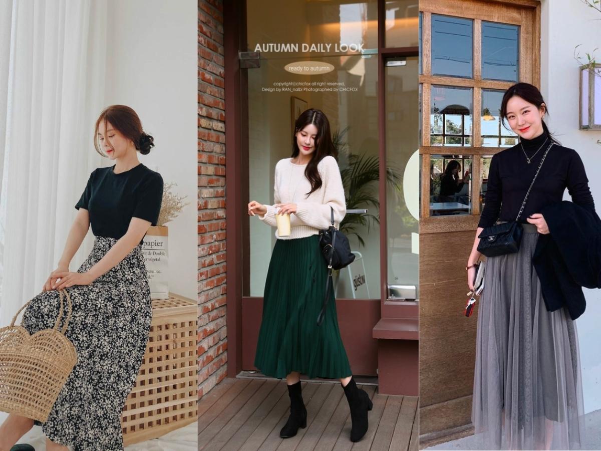Phối chân váy dài đi tiệc cưới với áo kiểu sang trọng