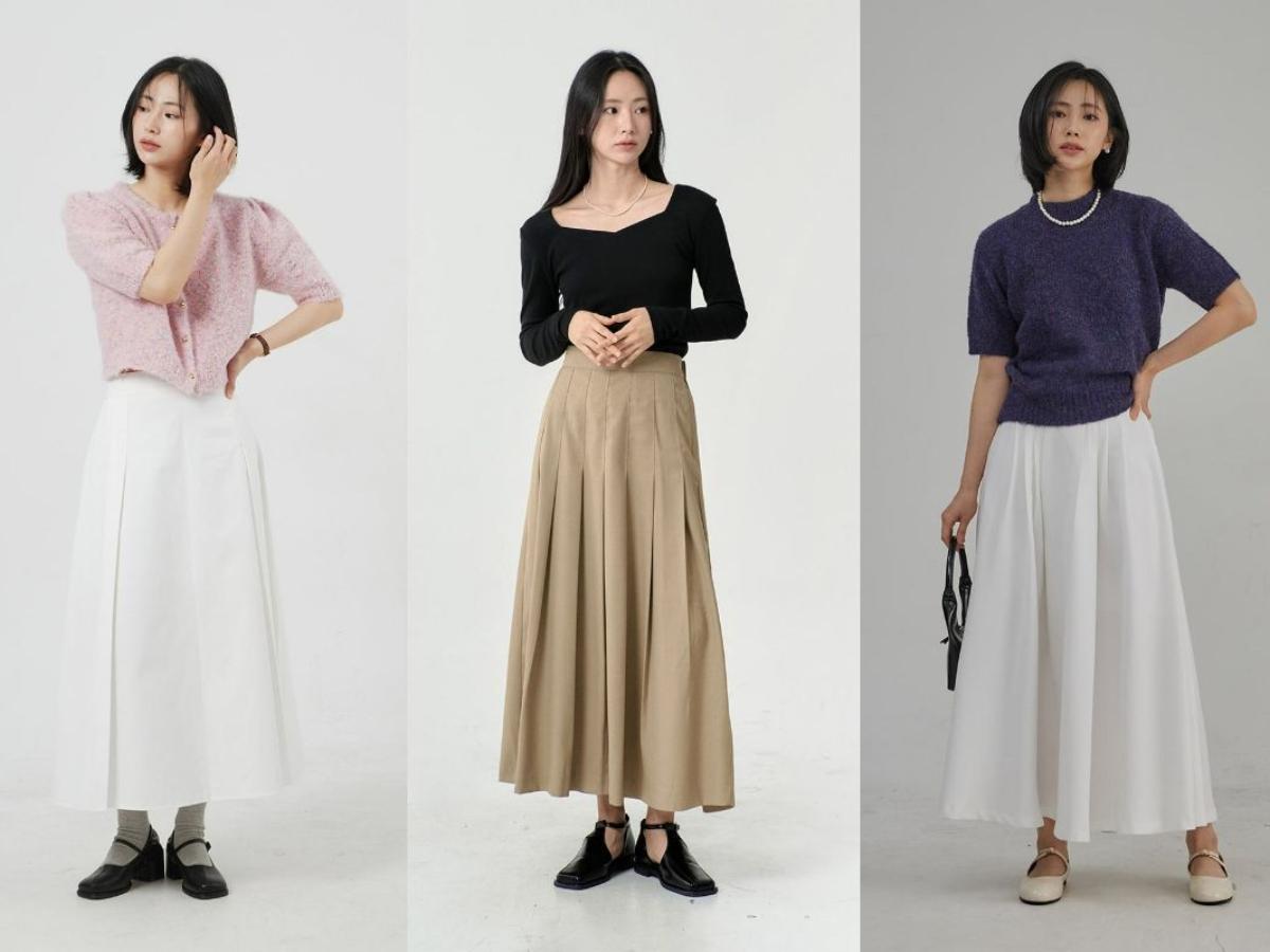 Diện outfit phối với chân váy dài sang trọng để thêm phần cá tính cho tiệc tối