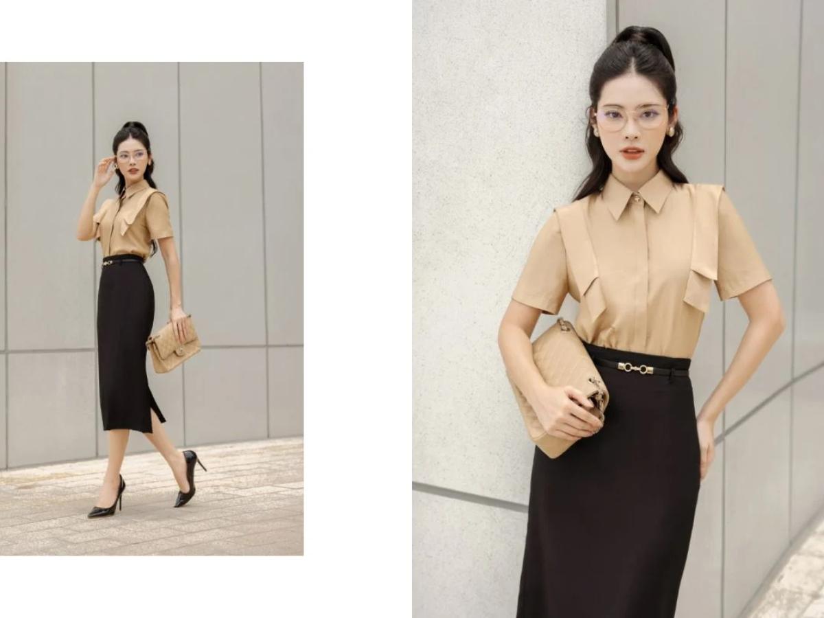 Điểm nhấn thêm một vài phụ kiện cho chân váy dài dự tiệc 
