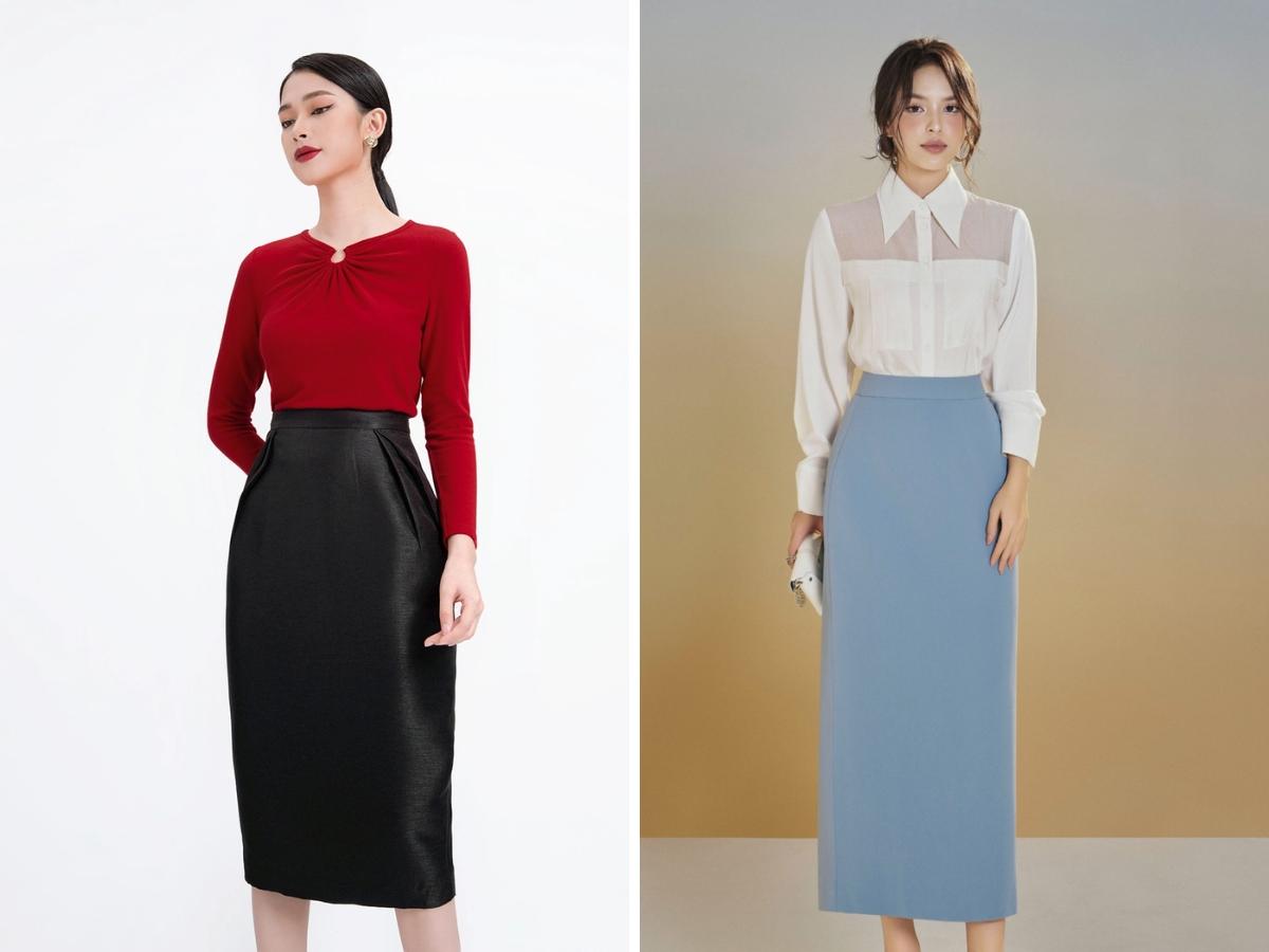 Nàng có thể diện chân váy bút chì dài khi đi tiệc