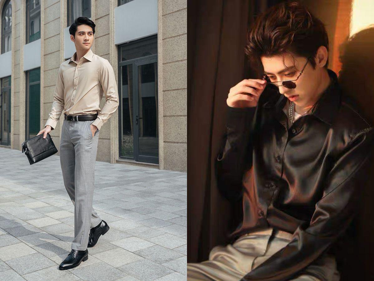 Nét cuốn hút toát lên từ áo sơ mi lụa khi kết hợp cùng giày tây