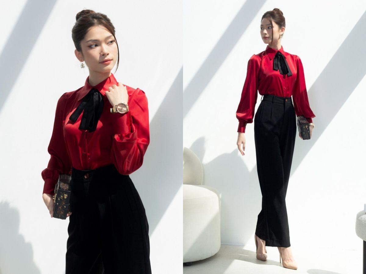 Khi áo sơ mi lụa trở thành điểm nhấn cho vẻ ngoài quyến rũ