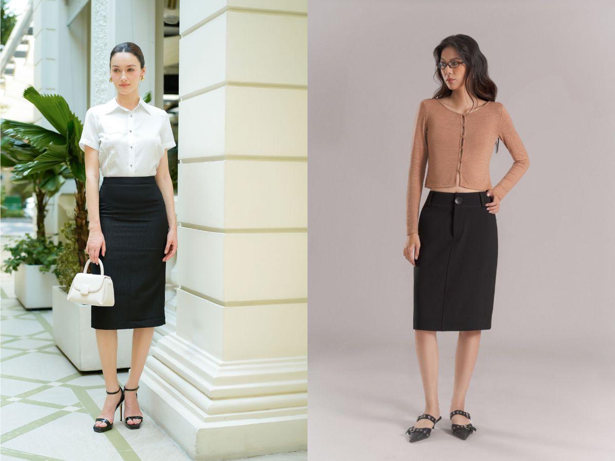 Nhắc đến sự thanh lịch và nữ tính, không thể bỏ qua mẫu chân váy bút chì Hàn Quốc dáng dài