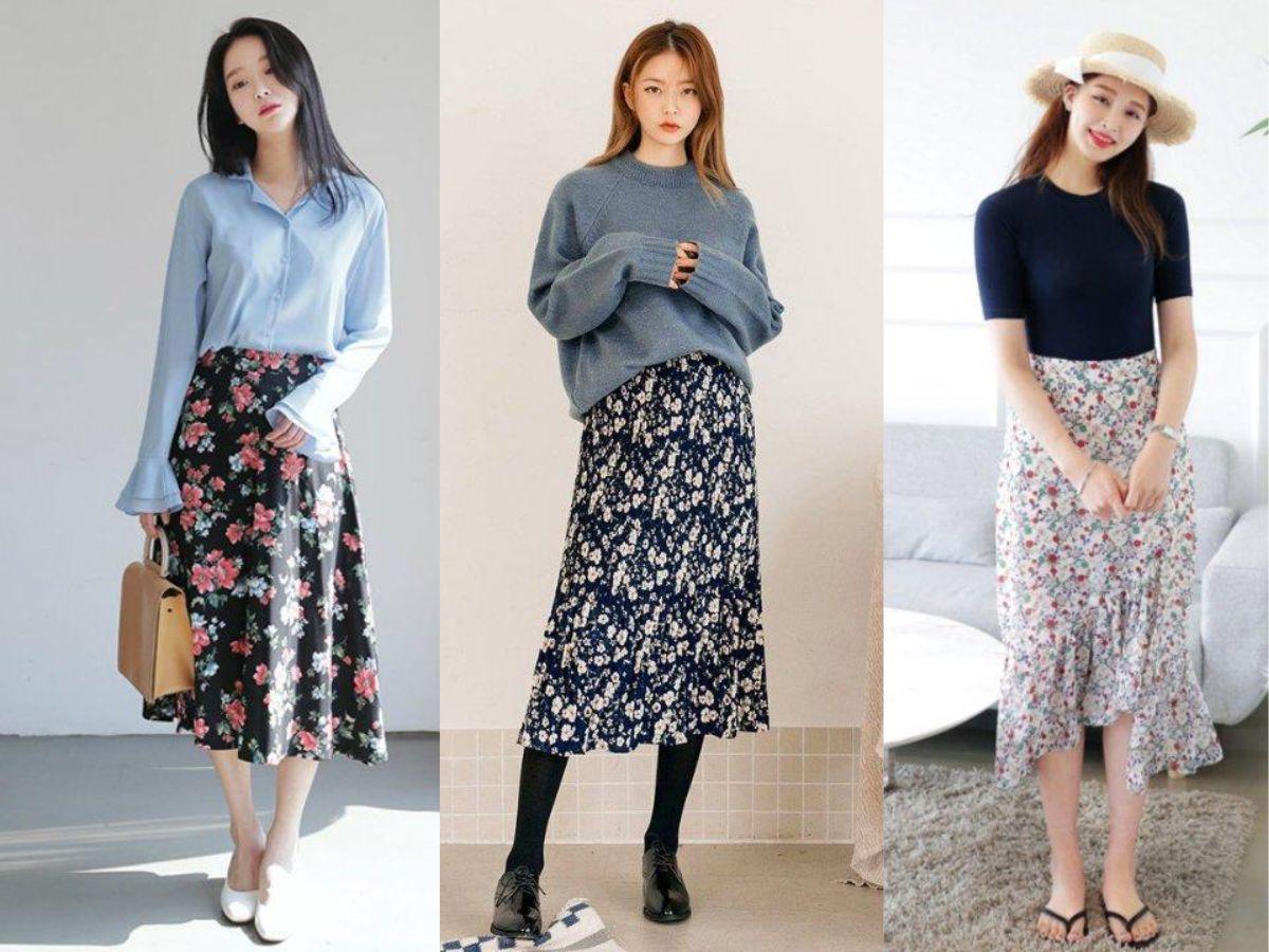 Khi chọn chân váy dài, chất liệu và họa tiết là hai yếu tố quan trọng