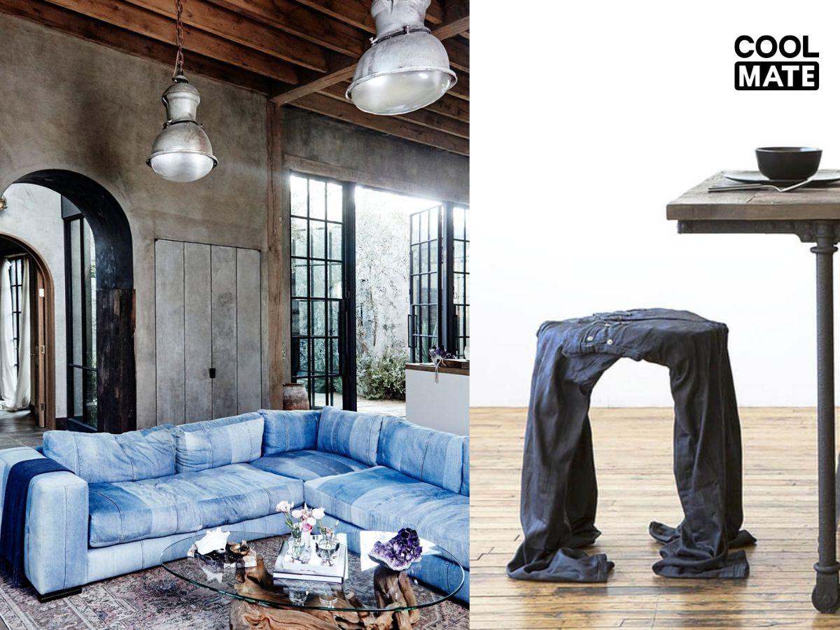 Quần Jeans còn được tận dụng để làm nội thất và giúp bảo vệ môi trường, tăng tính thẩm mỹ
