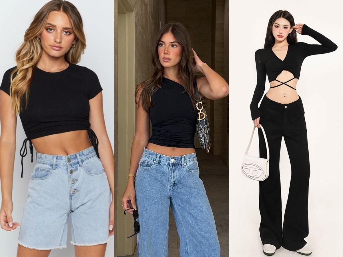 Croptop rút dây tôn eo, croptop lệch vai phá cách và croptop cut-out quyến rũ.