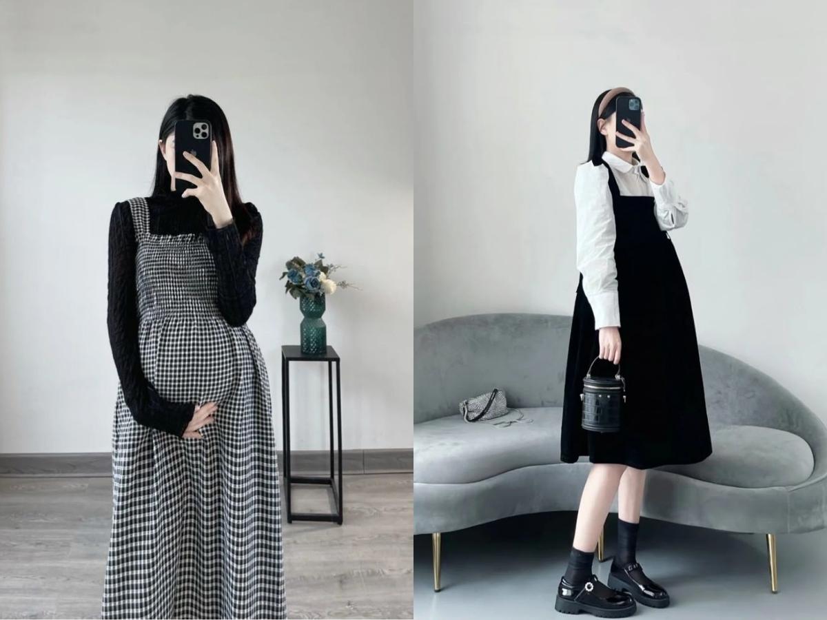 Váy yếm bầu là một item tuyệt vời giúp mẹ bầu mang đến vẻ trẻ trung