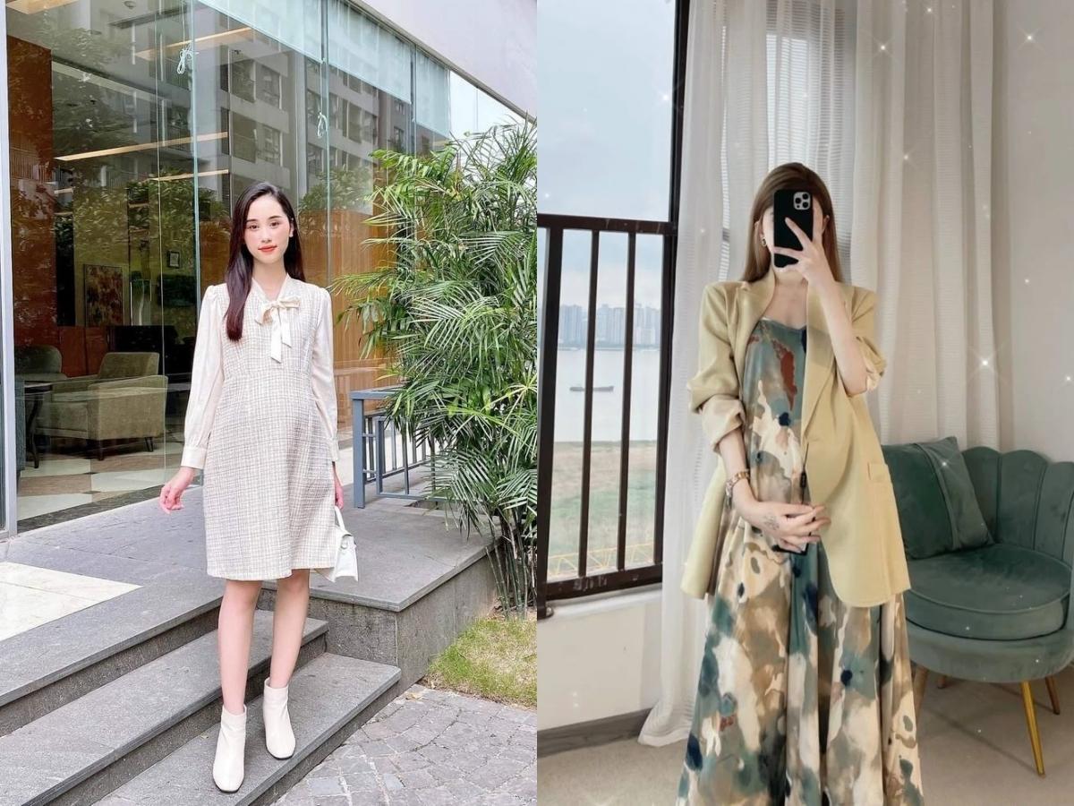 Màu sắc đầm bầu thể hiện gu thời trang và tạo hiệu ứng thị giác đáng kể
