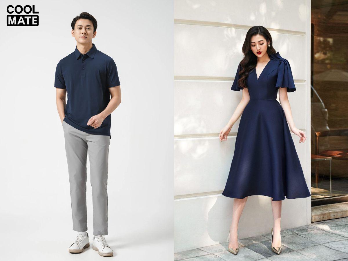 Chọn màu xanh navy khi dự tiệc cưới