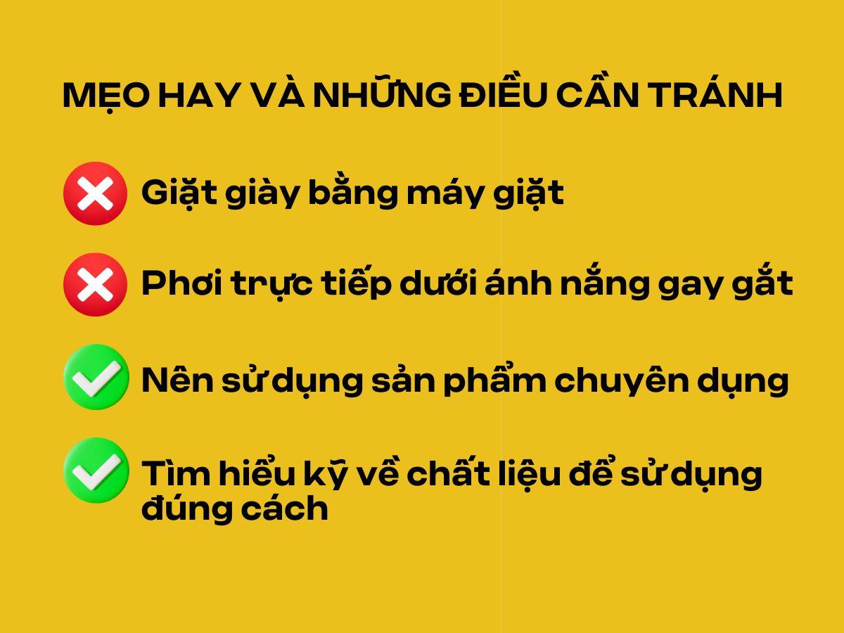 Một vài lưu ý khi giặt và bảo quản giày