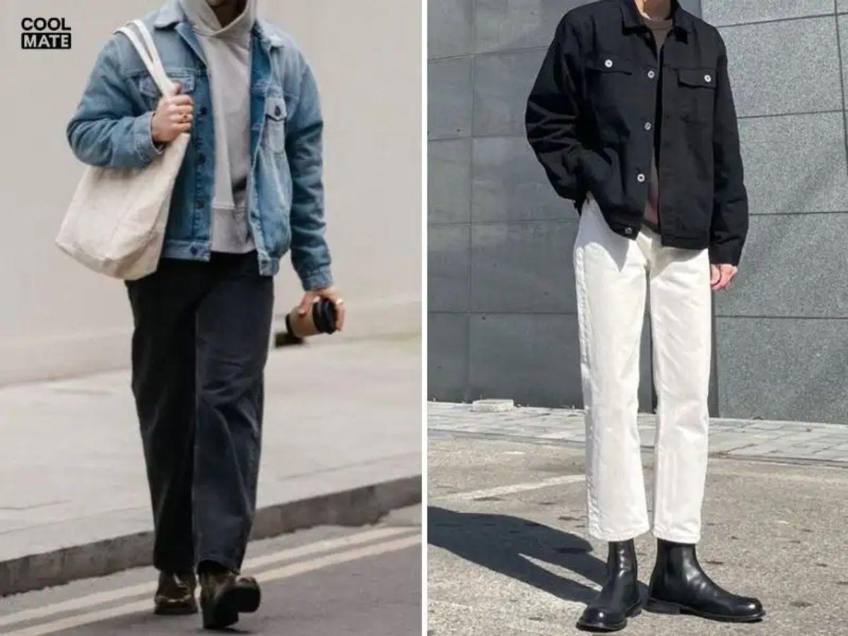 Giày da giúp outfit với áo khoác jean thêm phần lịch lãm và sang trọng