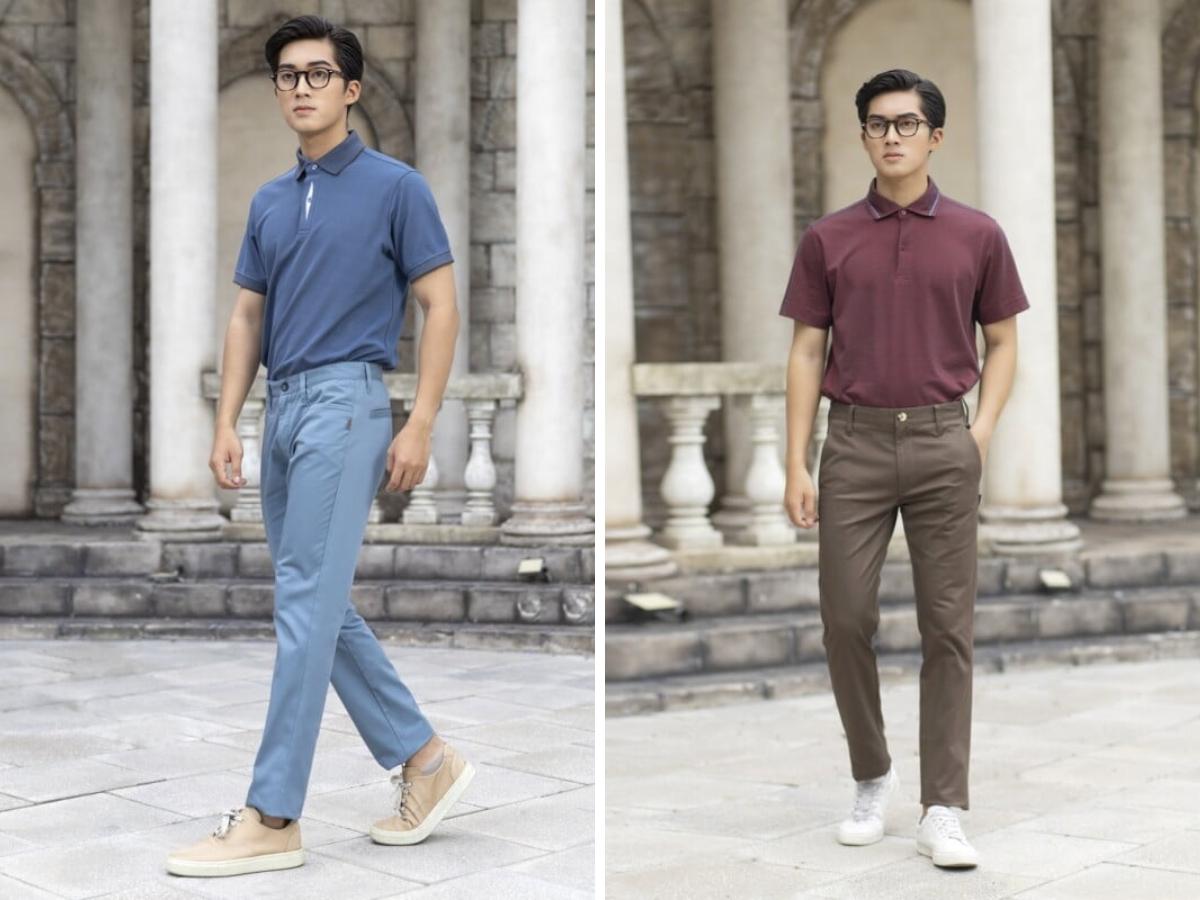 Phối quần tây với áo sơ mi tạo nên vẻ ngoài thanh lịch