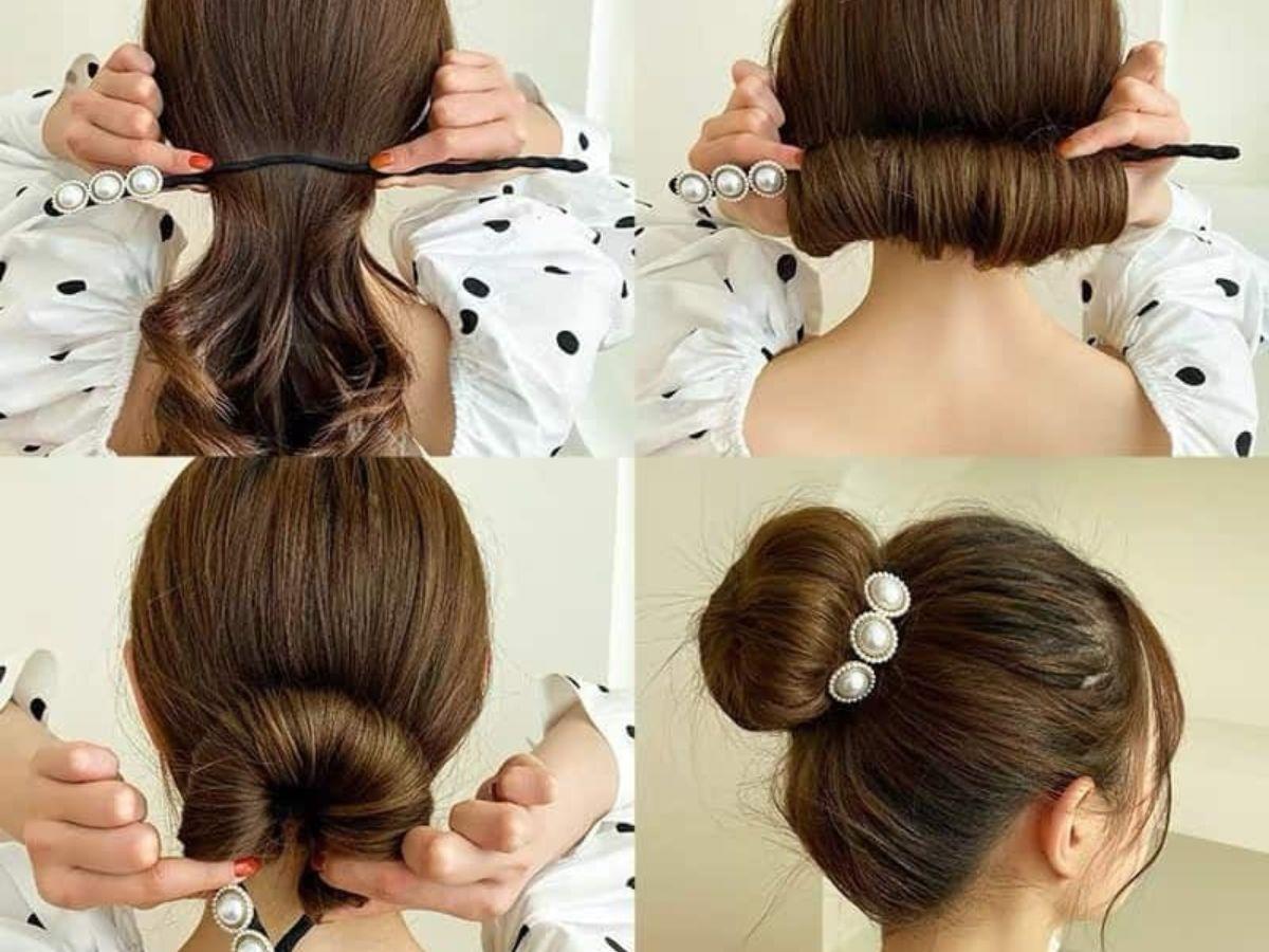 Kiểu tóc búi củ tỏi cao gọn gàng giúp bạn trông năng động và tươi trẻ