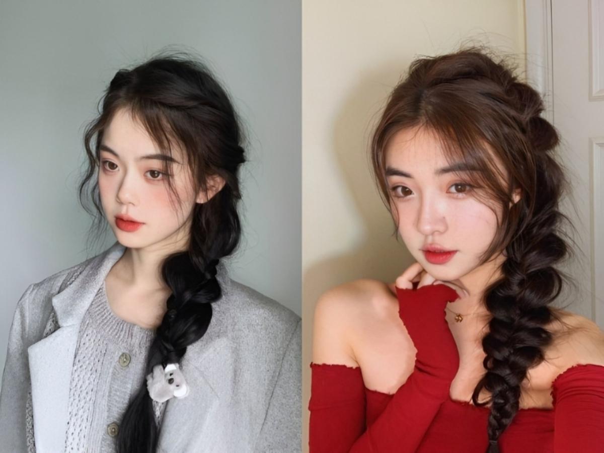 Tạo kiểu Tóc tết lệch vai cho nàng duyên dáng