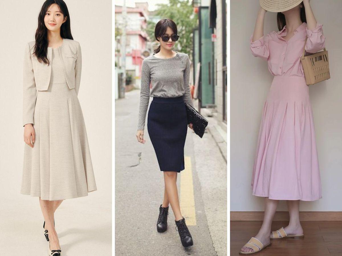 Ưu tiên chọn chất liệu mỏng nhẹ cho váy công sở mùa xuân