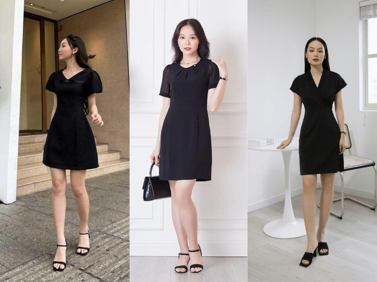 Các kiểu váy đen cho dáng quả táo