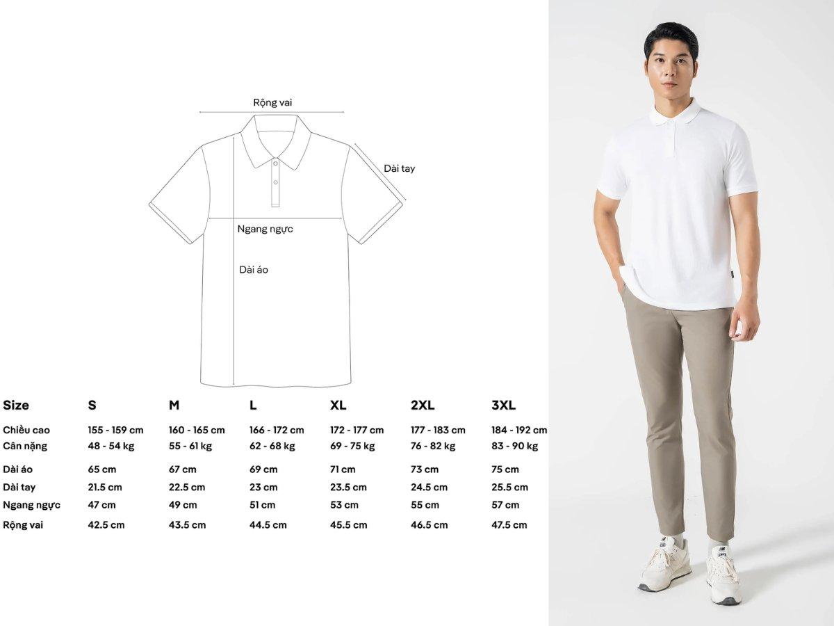 Tham khảo bảng size áo polo nam để chọn size hoàn hảo