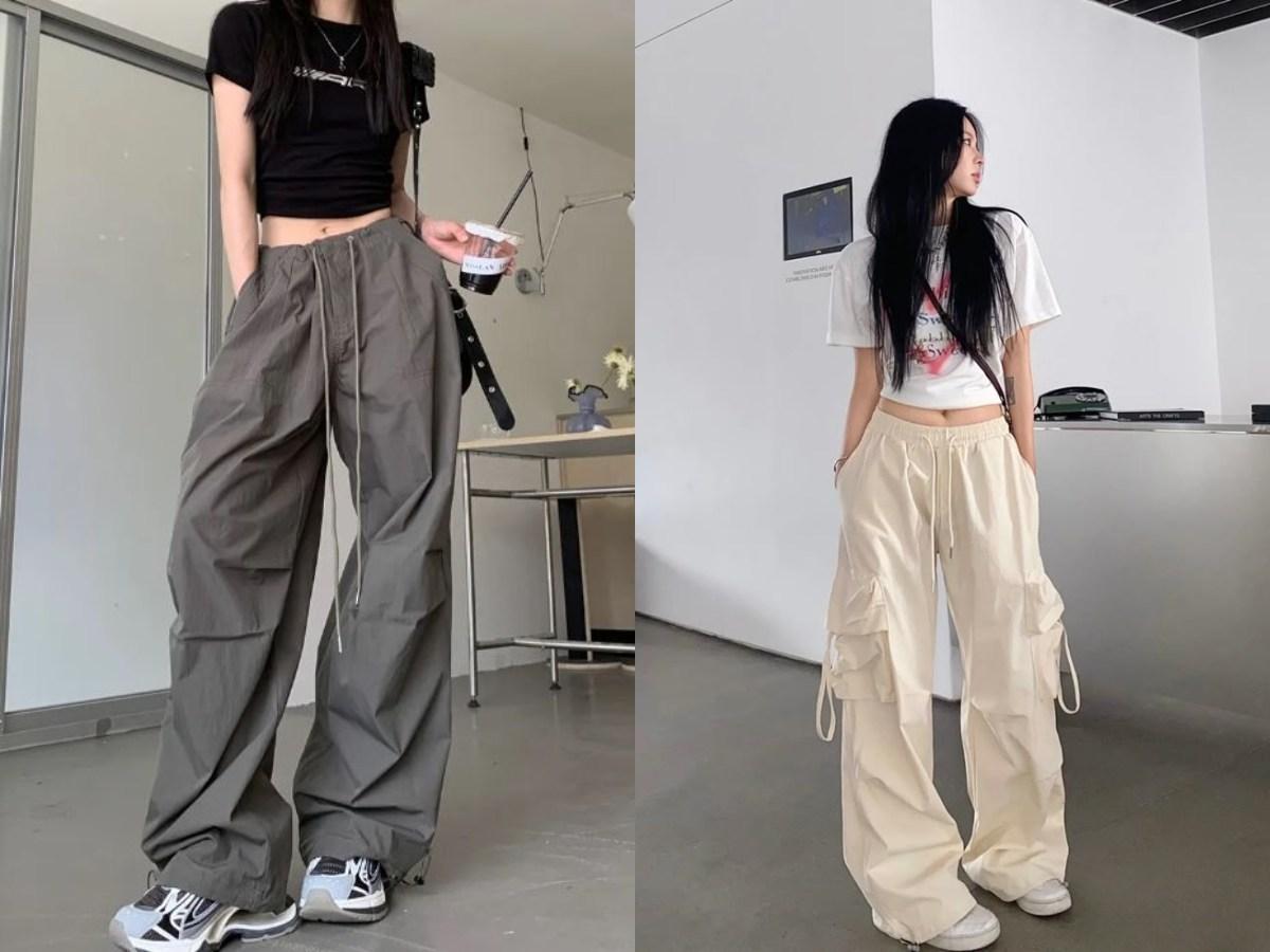 Áo thun croptop basic phối với quần ống rộng cho phong cách thanh lịch, tinh tế.
