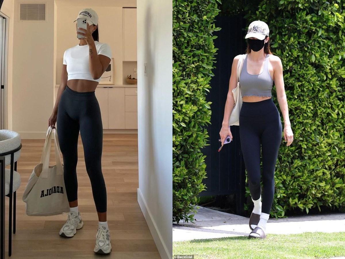 Áo croptop thể thao ôm sát phối cùng quần legging, outfit khỏe khoắn cho tập gym.