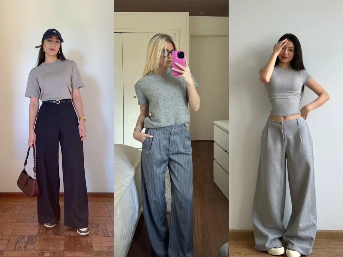 Áo thun xám nữ đi cùng quần culottes – đơn giản nhưng vẫn tinh tế và chỉnh chu