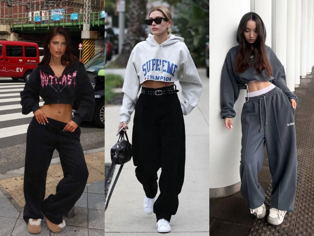 Áo croptop hoodie màu xám cho những nàng theo phong cách thể thao cá tính.