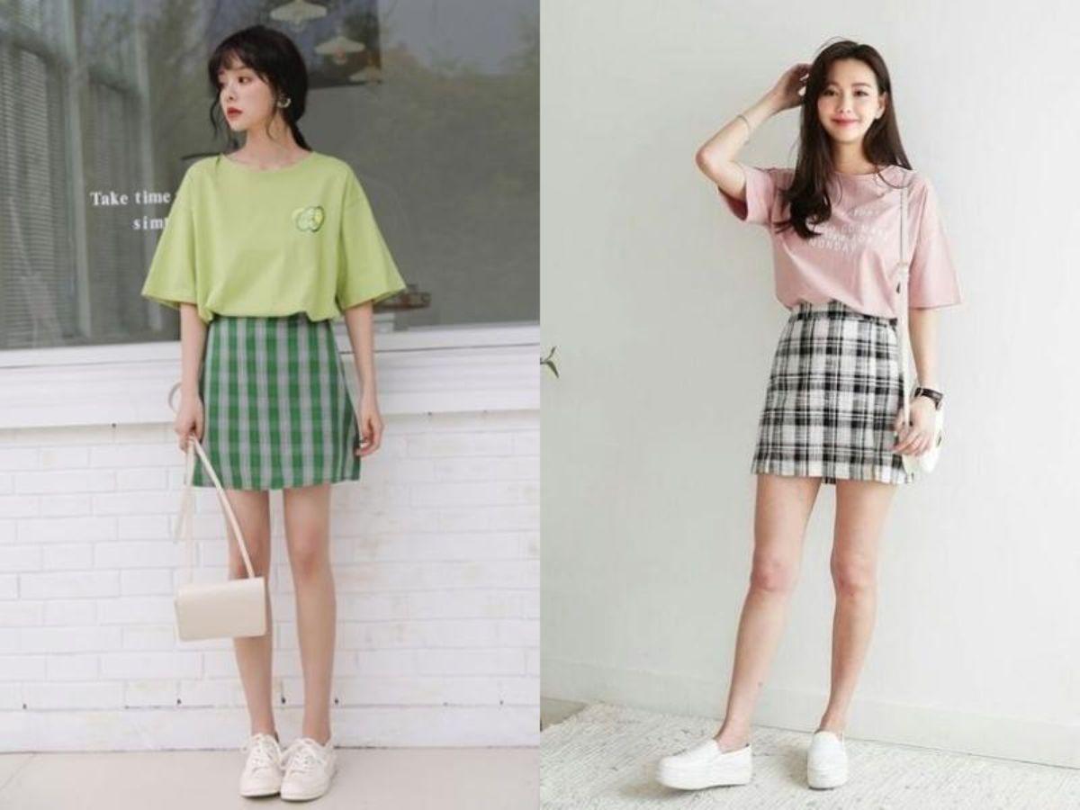 Mini juyp kết hợp với áo thun là một combo đơn giản nhưng cực kỳ hiệu quả