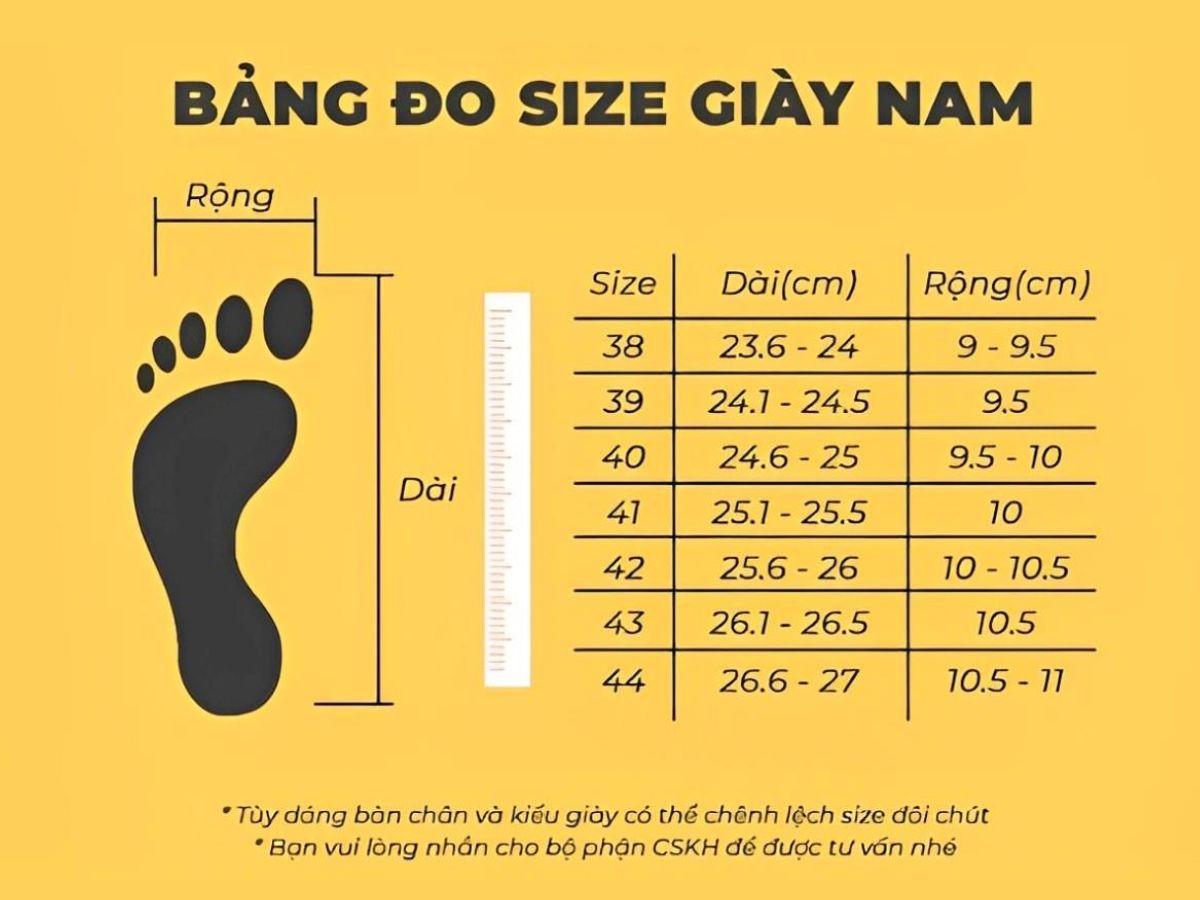 Kiểm tra size giày chuẩn