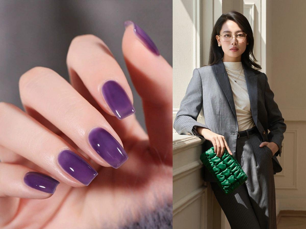 Nail tím rượu vang và style sang trọng cho nàng sang chảnh