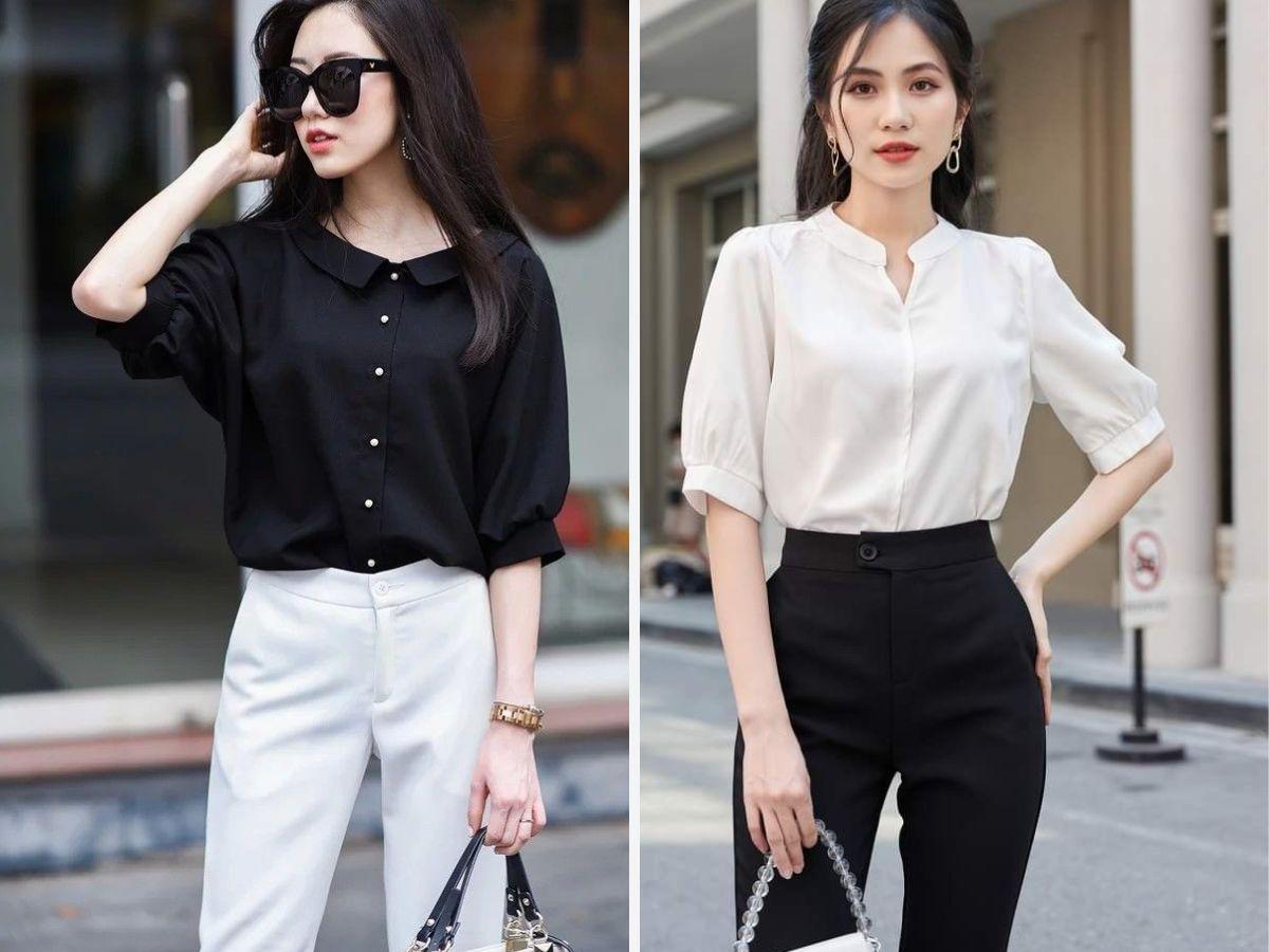 Áo kiểu cổ trụ/cổ tàu