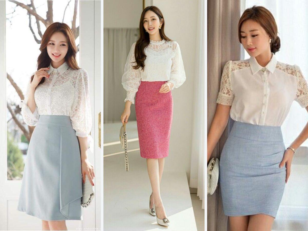 Áo kiểu phối ren/voan
