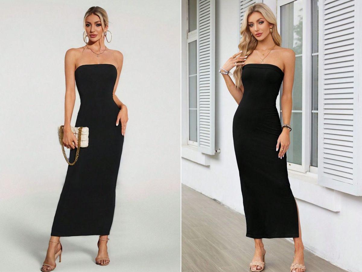 Phối đồ với đầm body đen