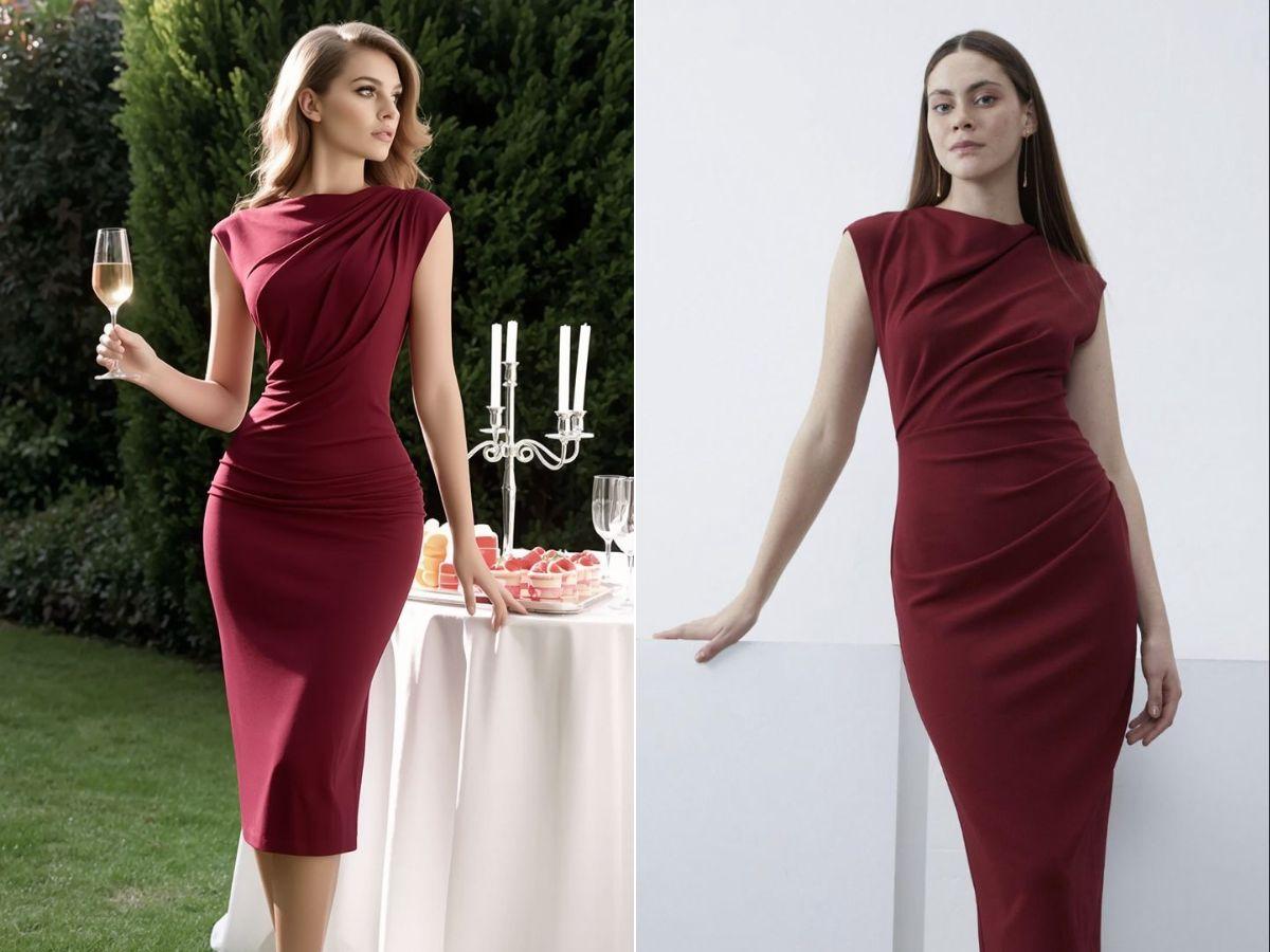 Phối đồ với đầm body màu nổi