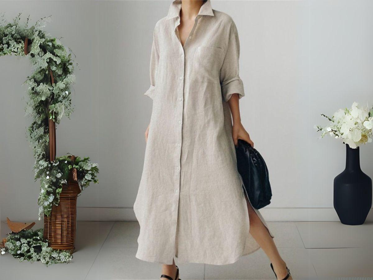 Hãy chọn đầm sơ mi suông cho dáng người quả táo