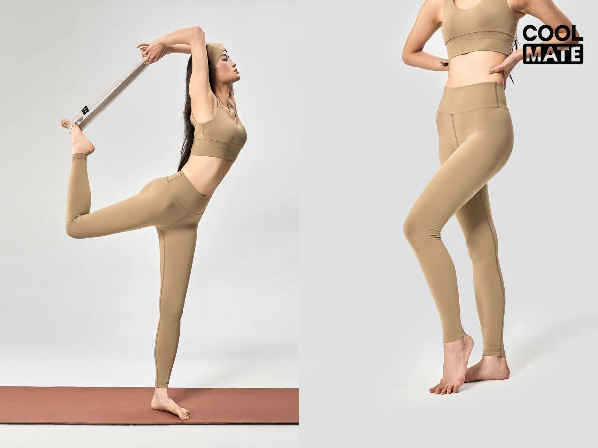 Chất liệu Nylon pha Spandex mềm mại, lý tưởng cho Yoga và Pilates