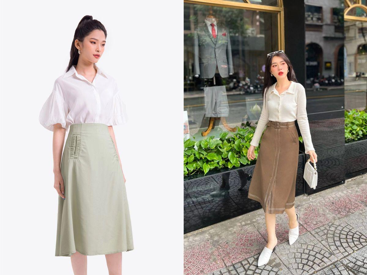 Nữ tính, dịu dàng với váy chữ a