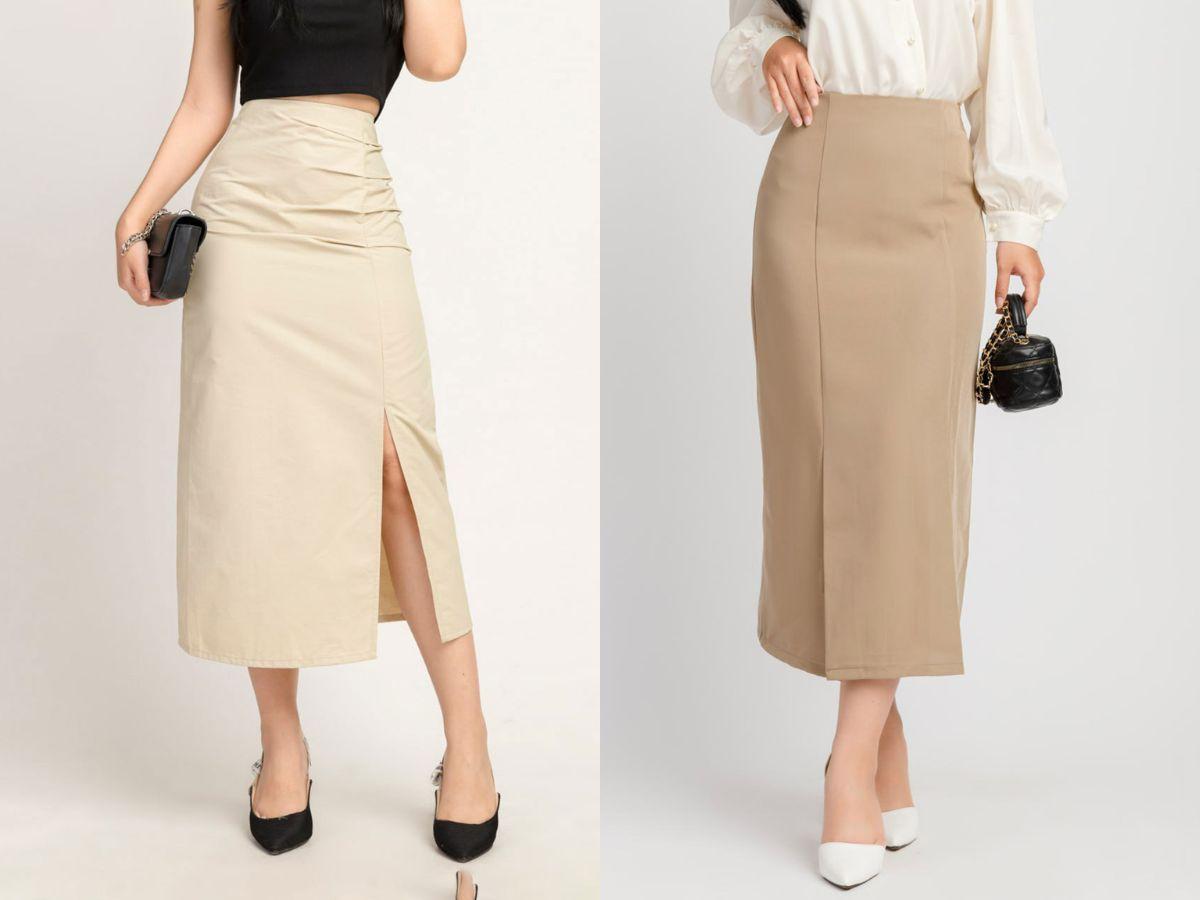 Chọn chân váy dài cho dáng quả táo