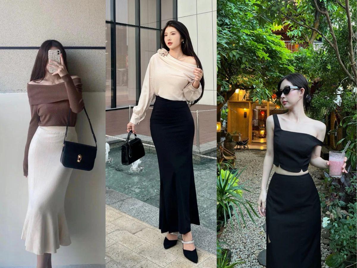 Quyến rũ và sang trọng với chân váy ôm dài